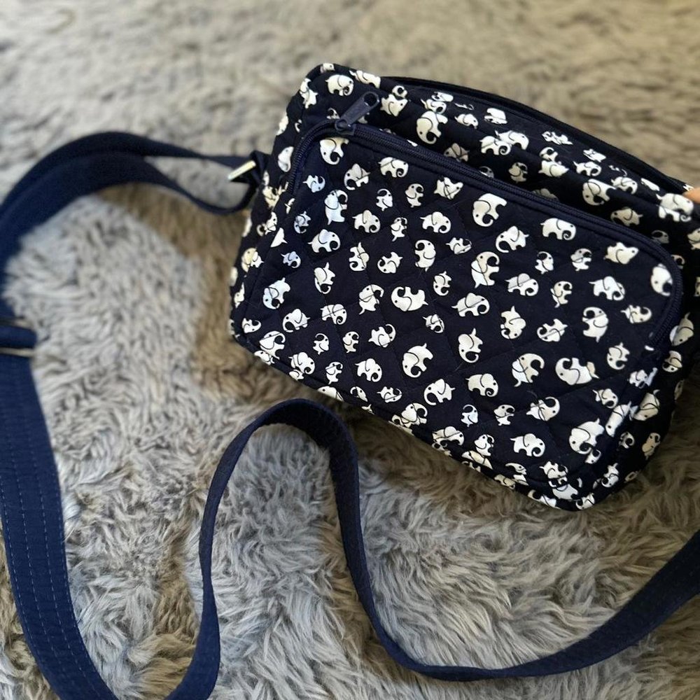 Elephant Pattern Quilted Fanny Crossover